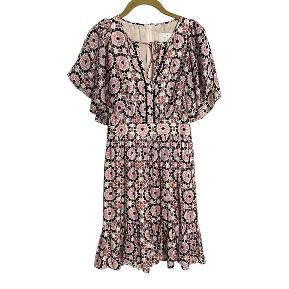 Kate Spade Silk Geometric Print Dress 0 - Picture 1 of 6